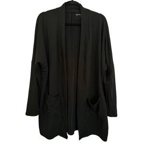 Beyond Yoga Black Fleece Lined Open Front Cozy Cardigan Loungewear-M